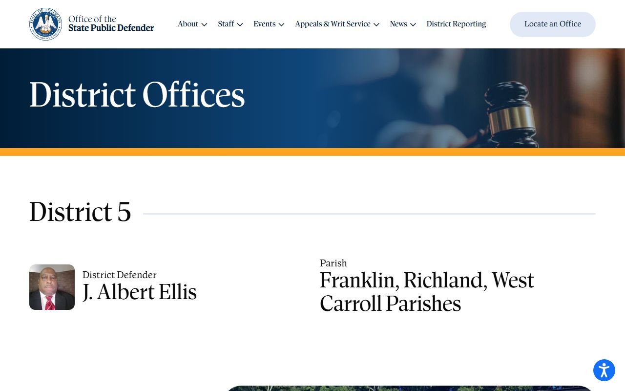 District 5 public defender office for Richland Parish District Court cases