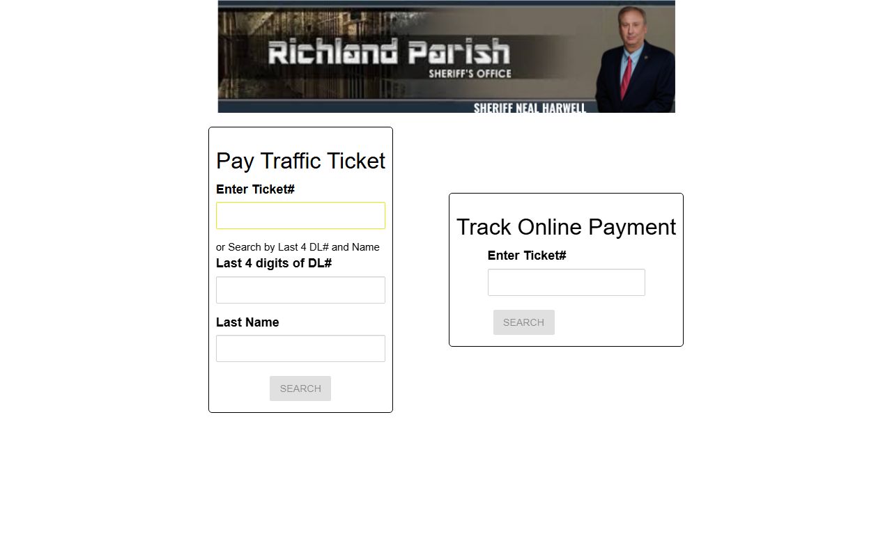 Richland Parish traffic ticket payment portal
